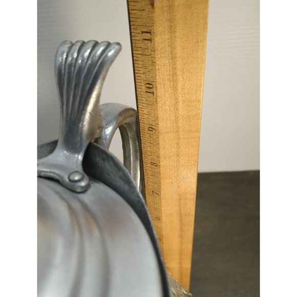 Vntg Italian Glass Pitcher W/ Diamond Presed Glass Pattern 1940s 12.5” T Heavy - Picture 13 of 14